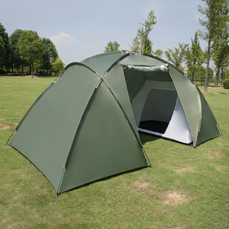 Cheap Goat Tents Double Layer Waterproof Two Bedrooms Outdoor Camping Tent For 4 6 Person Hiking Fishing Hunting Familiy Party Tent 3 Colors Tents 